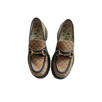 GUCCI Horsebit Casual Single Shoes Women's Brown