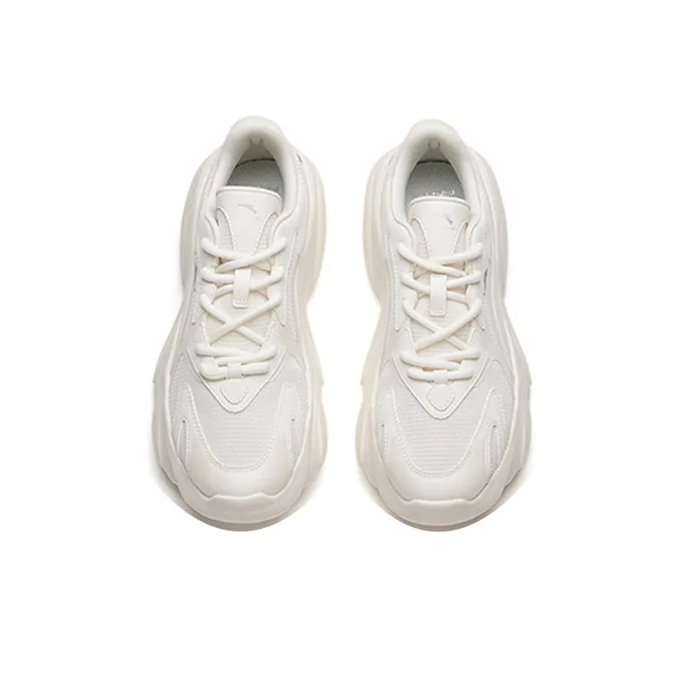 Anta Life Collection Cat Paw Anti Slip Wear Resistant Low Top Chunky Sneakers Women's Ivory White-3