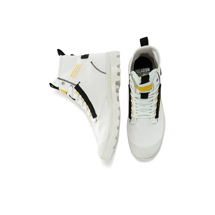 Palladium Pampa Anti Slip And Wear Resistant Breathable High Top Canvas Shoes Unisex White-3