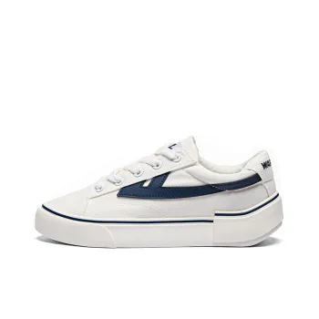 Warrior Lightweight Low Top Canvas Shoes Unisex White Dark Blue