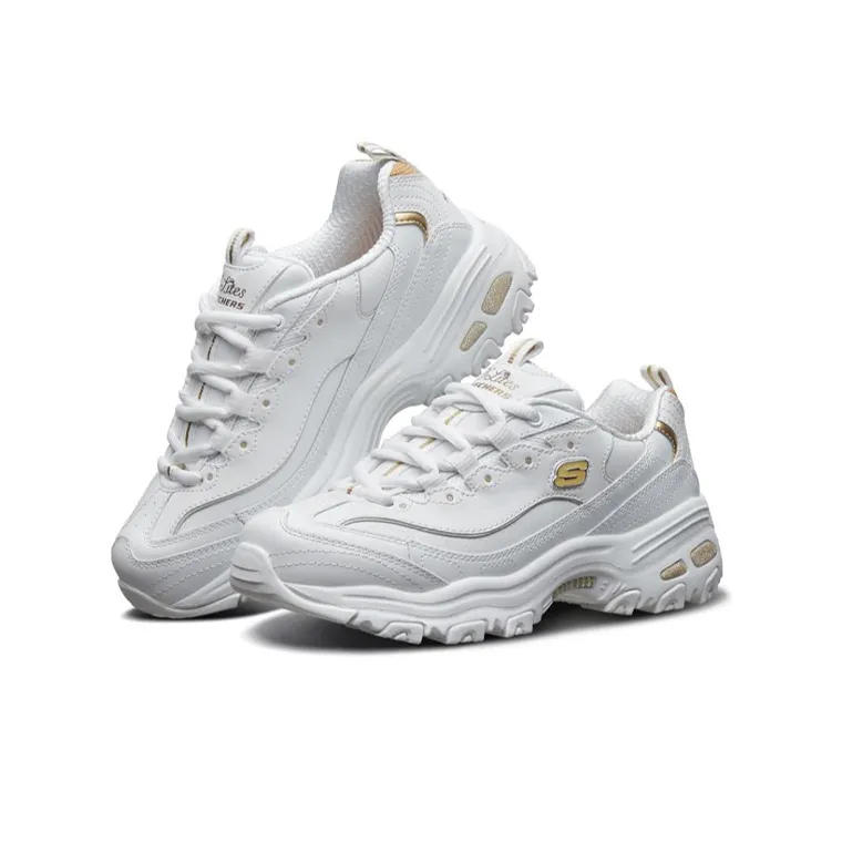 Skechers D'lites Gs White/Gold Women's-2