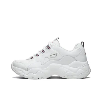 Skechers D'LITES 3.0 Cushioning Anti-Slip And Wear-Resistant Low-Top Chunky Sneakers Men's White Blue Red