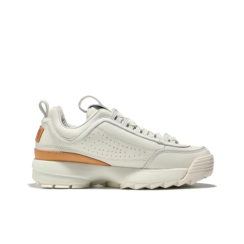 FILA Disruptor 2 Cushioning Anti-Slip And Wear-Resistant Low-Top Chunky Sneakers Unisex Ecru-1