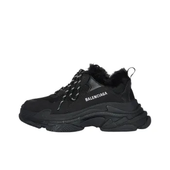 Balenciaga Triple S Fake Fur Black Women's