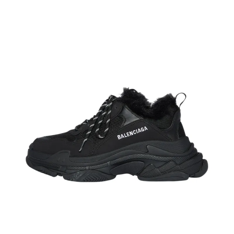 Balenciaga Triple S Fake Fur Black Women's-0