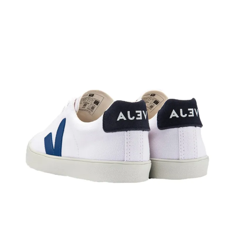 VEJA Esplar Canvas Shoes Unisex White Blue-4