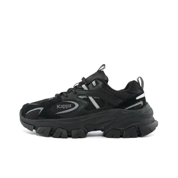 Kappa Cushioning Anti Slip And Wear Resistant Low Top Chunky Sneakers Unisex Black Silver
