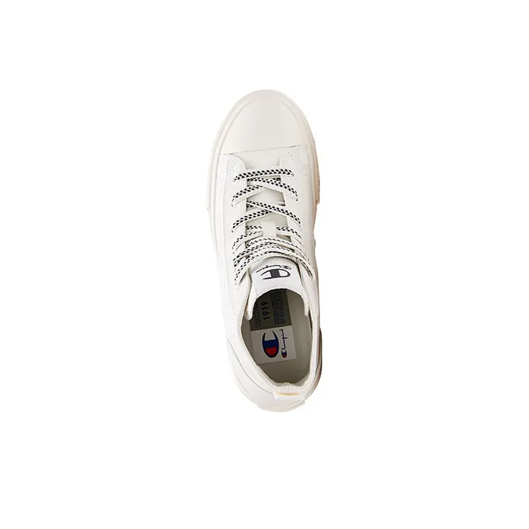 Champion Canvas Shoes Unisex High Top Milk White/Rain Mist Gray-2