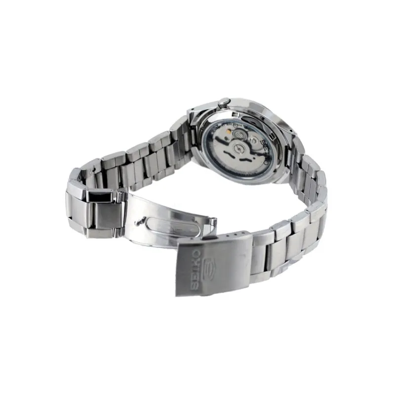 SEIKO SEIKO5 Collection Automatic Mechanical Movement Stainless Steel Strap Watch Unisex Black Dial SNK623K1-4