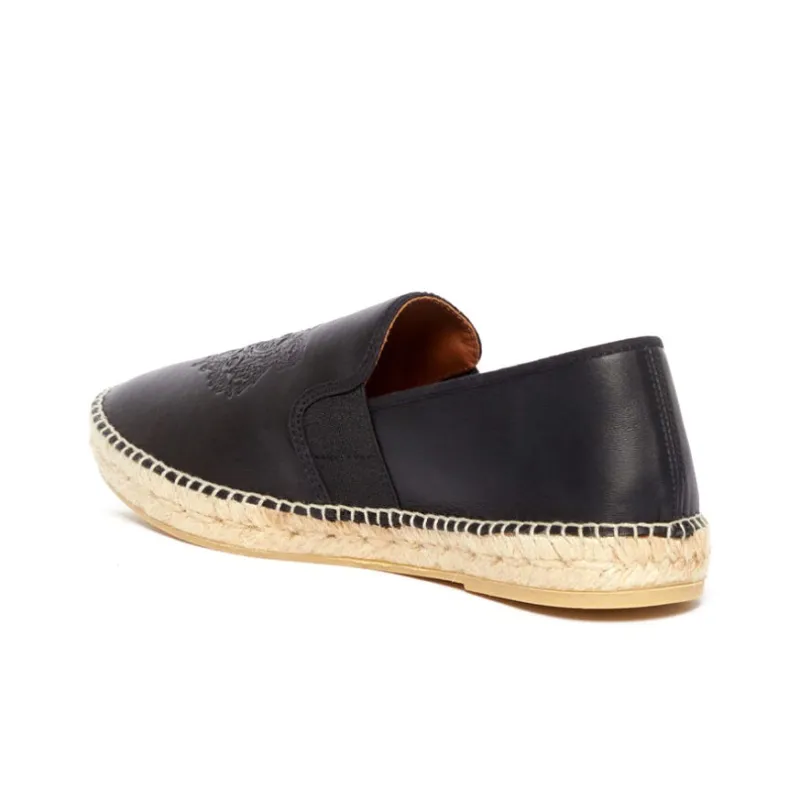 KENZO Elasticated Tiger Espadrilles Casual Single Shoes Men's Black-4