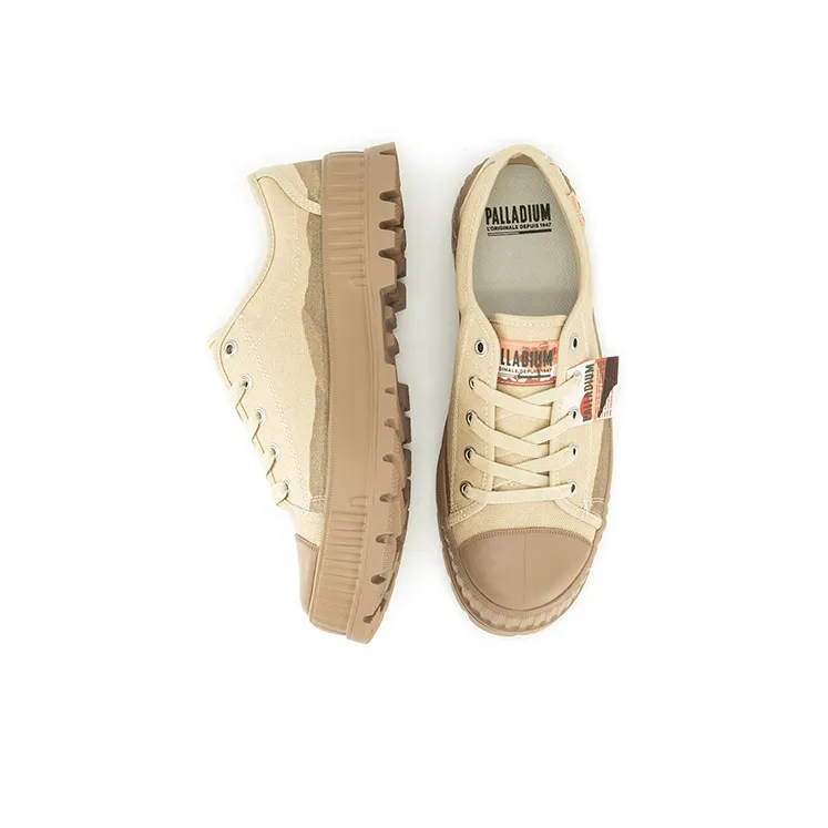 Palladium Pallashock Lo Oasis Abrasion Resistant Low Top Canvas Shoes Unisex Desert Yellow-3