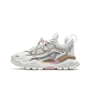XTEP Shanhai Collection Anti Slip And Wear Resistant Breathable Low Top Chunky Sneakers Women's Pink Plum