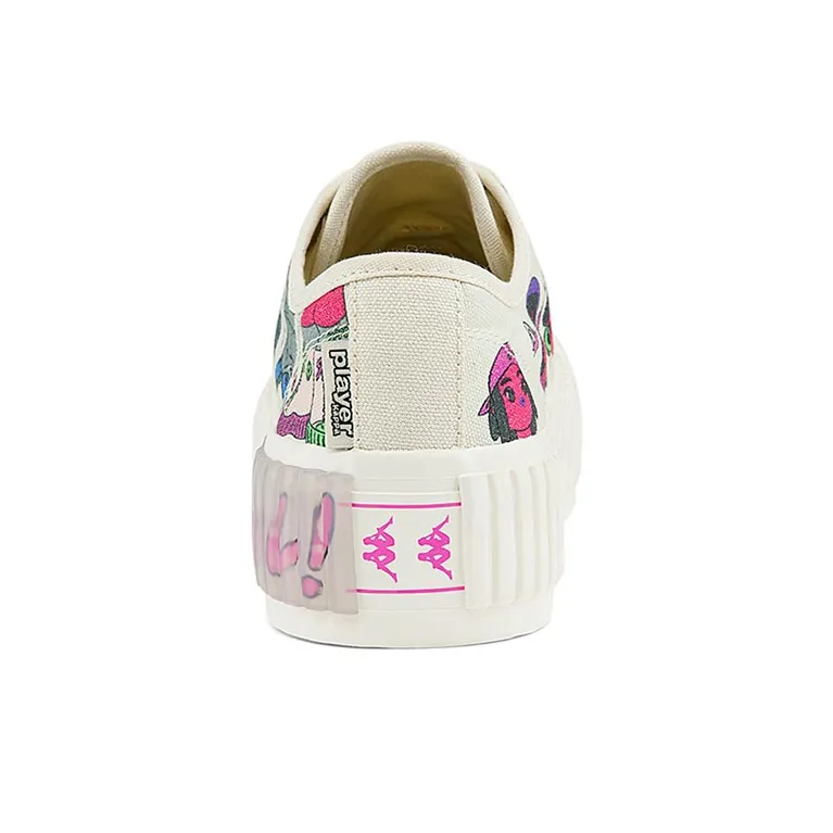 Kappa Kappa Player Series Zhao Diyu Collaboration Wear resistant And Lightweight Low Top Canvas Shoes Women's White-5