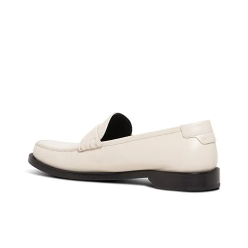 SAINT LAURENT Le Loafer Penny Slippers Pearl Women's-3