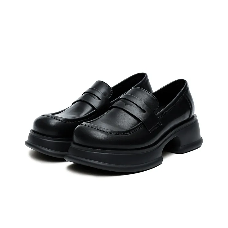MASOOMAKE Loafers Women's Low Top Black/Ecru/Brown-1