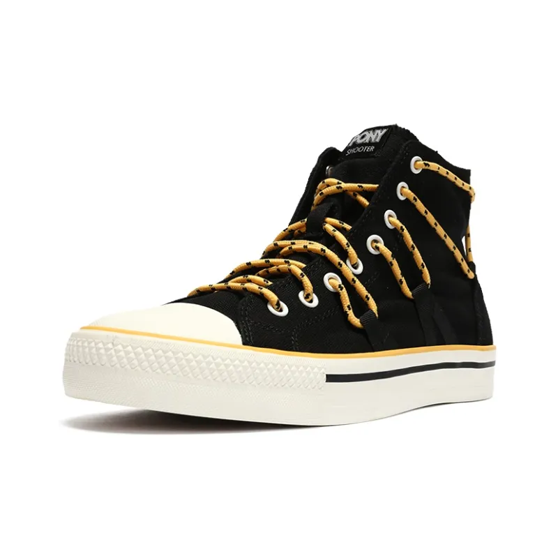 PONY Shooter Anti Slip Wear Resistant High Top Canvas Shoes Unisex Black-1