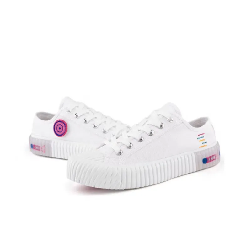 Kappa Anti Slip Wear Resistant Low Top Canvas Shoes Unisex White-3