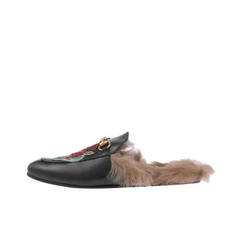 GUCCI Princetown Wrap toe Slippers Women's Black