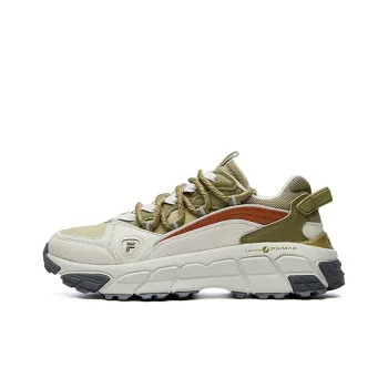 FILA FUSION Skyrunner Cushioning Anti Slip Wear Resistant Breathability Low Top Chunky Sneakers Women's Canvas Green