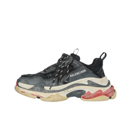 Balenciaga Triple S Chunky Sneakers Women's Low-Top Black/Grey