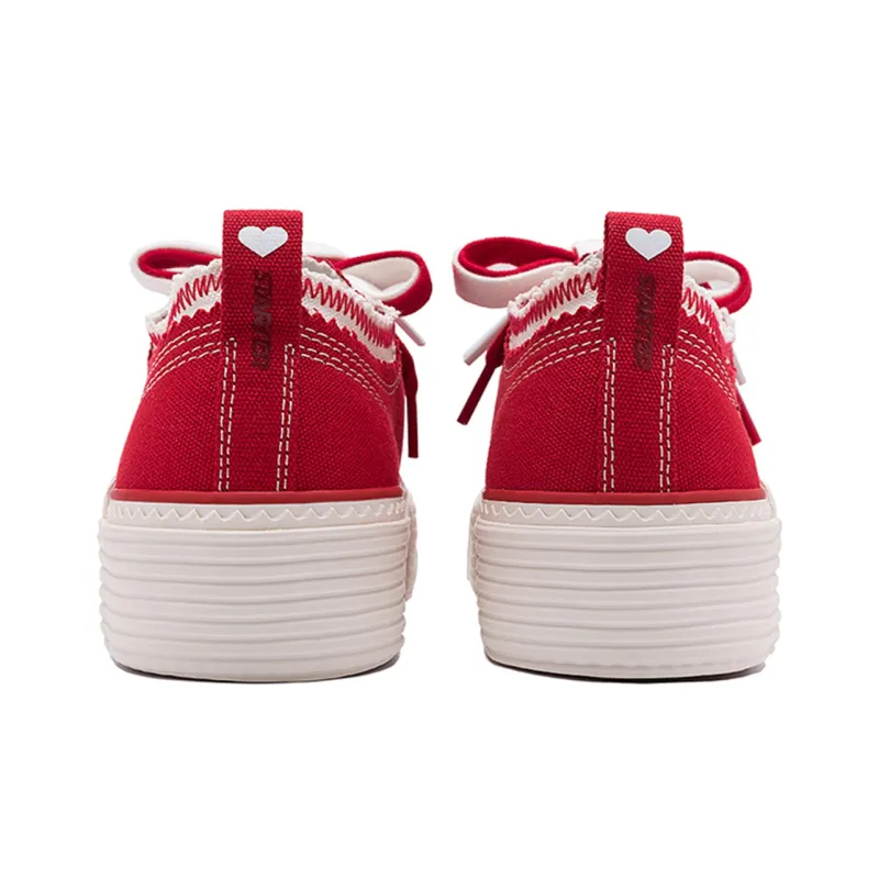 STARTER Anti Slip Wear Resistant Low Top Canvas Shoes Women's Red-3