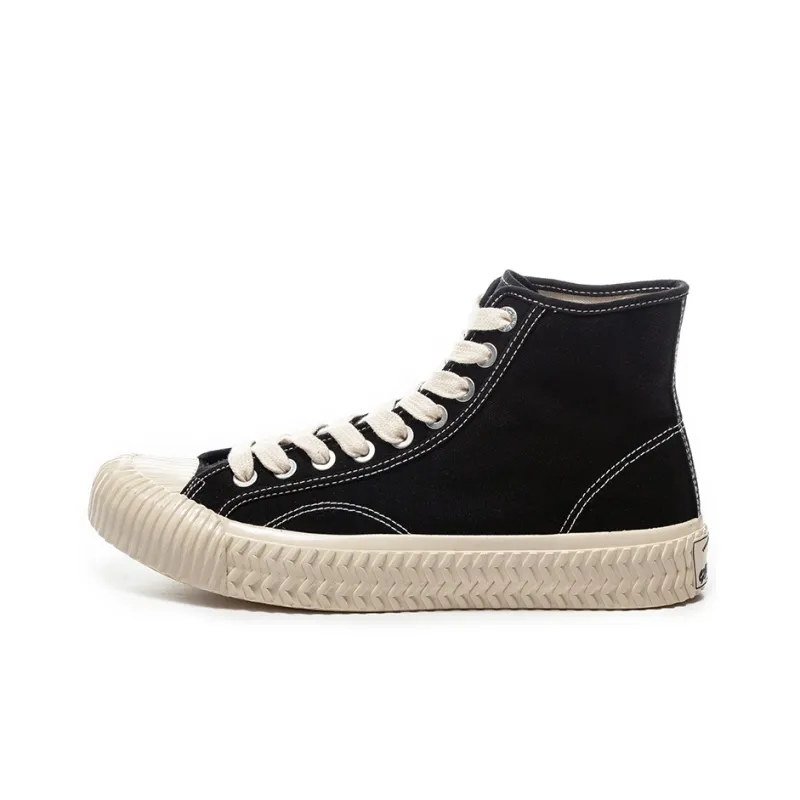 EXCELSIOR Cookie Shoes BOLT HI Slip Resistant And Breathable High Top Canvas Shoes Unisex Charcoal Black-0