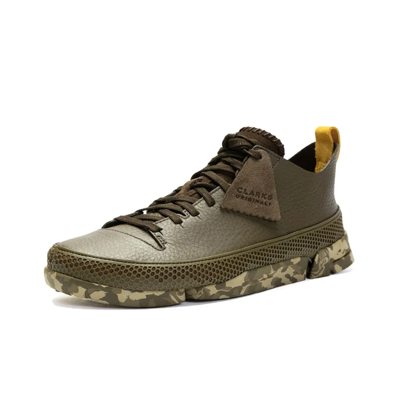 Clarks Trigenic Chunky Sneakers Men Low Top Olive Green-2
