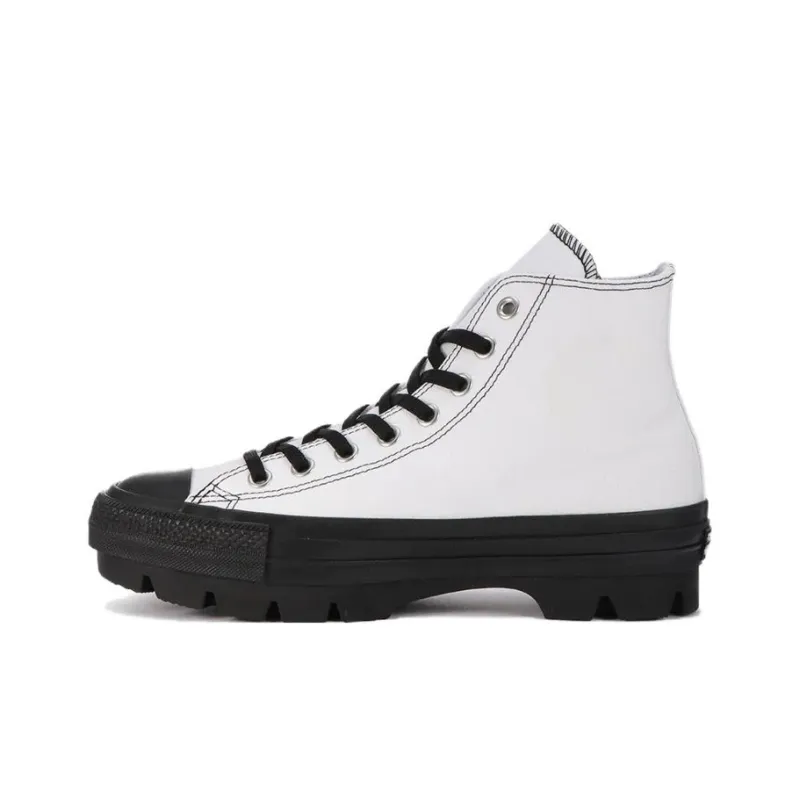 Converse Chuck Taylor All Star 100 CHUNK HI Durable Breathable High Top Canvas Shoes Unisex White Black Japan Version-0