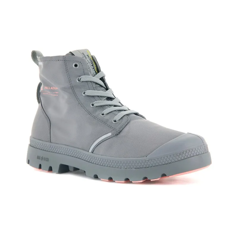 Palladium Pampa Lite+ RCYCL WP+ Anti Slip And Wear Resistant Breathable High Top Canvas Shoes Unisex Gray-2