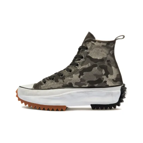 Converse Run Star Hike Canvas Shoes Unisex High-Top Black/White/Camouflage