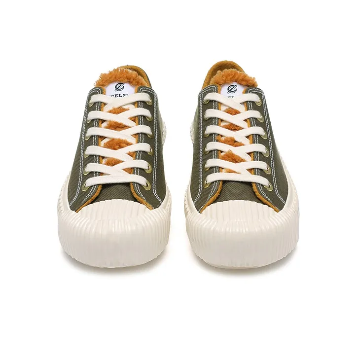 Excelsior Canvas Shoes Unisex Low Top Winter Moss Green-3