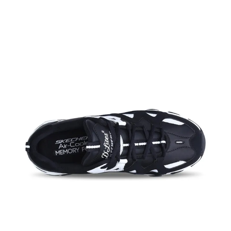 Skechers D'Lites Low Top Daddy Shoes Black/White Women's-3