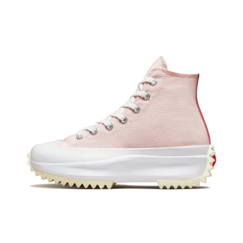 Converse Run Star Hike Canvas Shoes Unisex High-Top Pink White Red