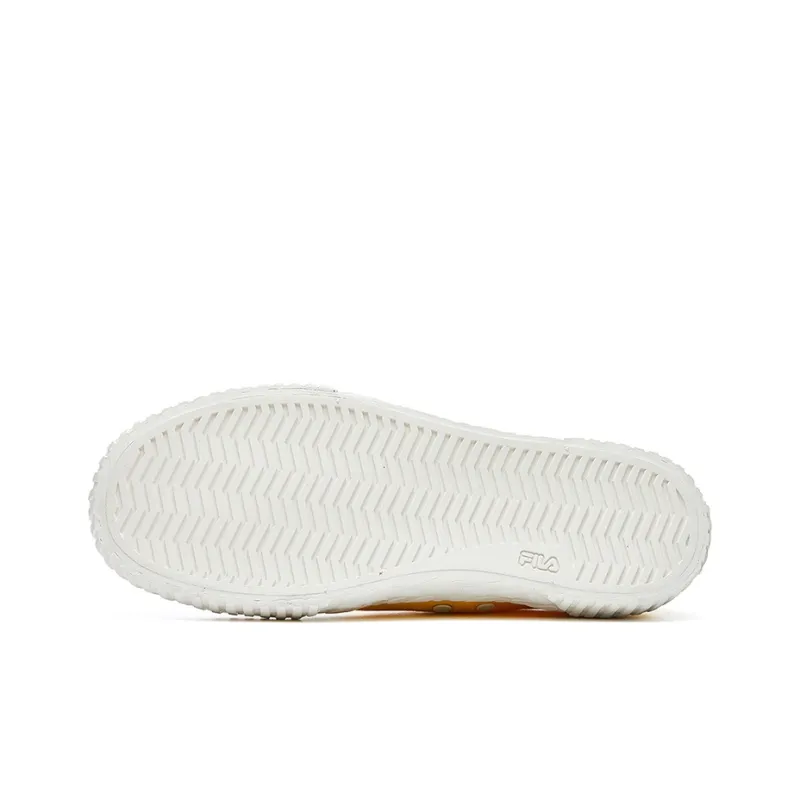 FILA FUSION Carve Wear Resistant Low Top Canvas Shoes Women's Yellow White-4
