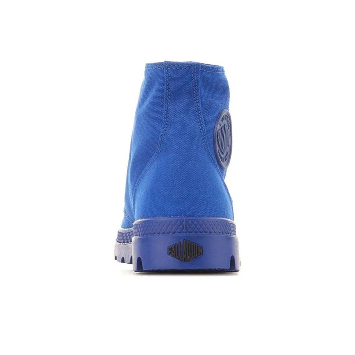Palladium Mono Chrome Anti Slip And Wear Resistant Breathable High Top Canvas Shoes Unisex Dark Blue-5