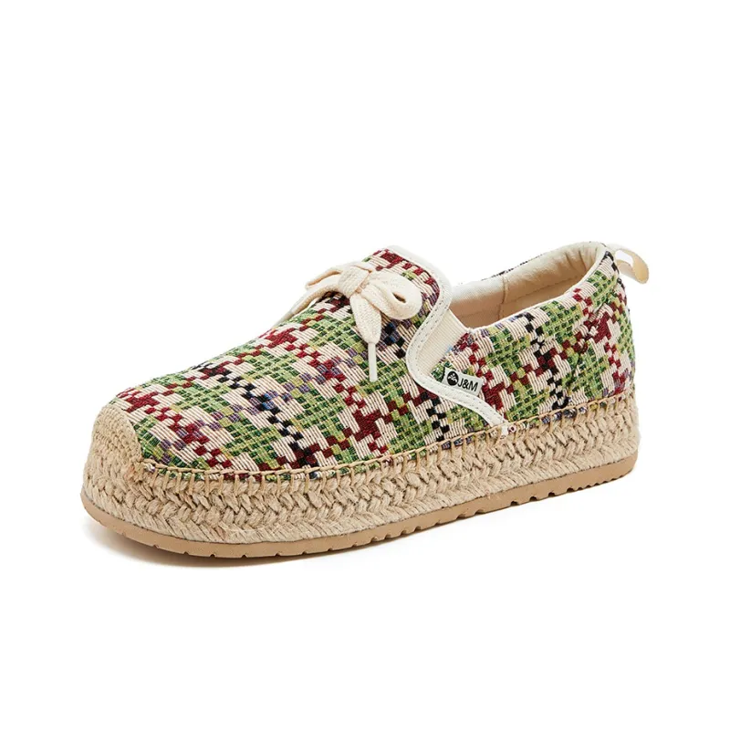 Joy&Mario Canvas Shoes Women's Low Top Beige-3