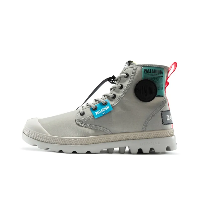 Palladium Pampa Canvas Shoes Unisex High Top Lime Gray-0