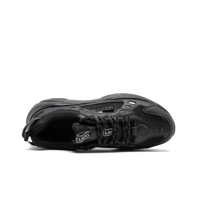 KELME Durable Breathable Lightweight Low-Top Chunky Sneakers Unisex Cool Black-3
