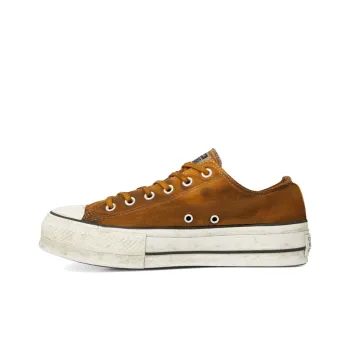 Converse Chuck Taylor All Star Canvas Rust Platform Low Top Thick Sole Dirty Shoes Yellow White Women's