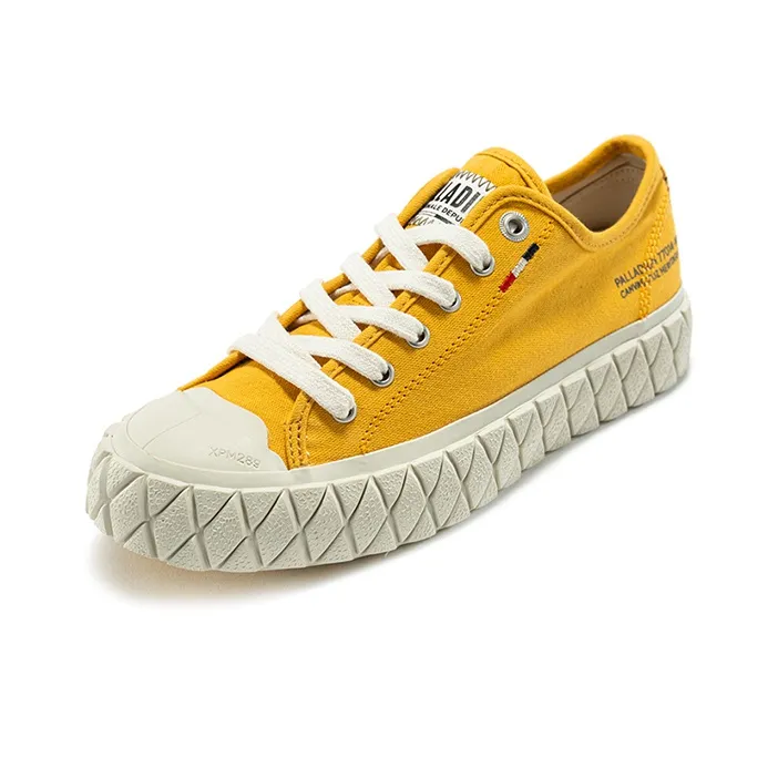 Palladium Palla ACE CVS Wear resistant Non slip And Breathable Low Top Canvas Shoes Unisex Mustard Yellow-1