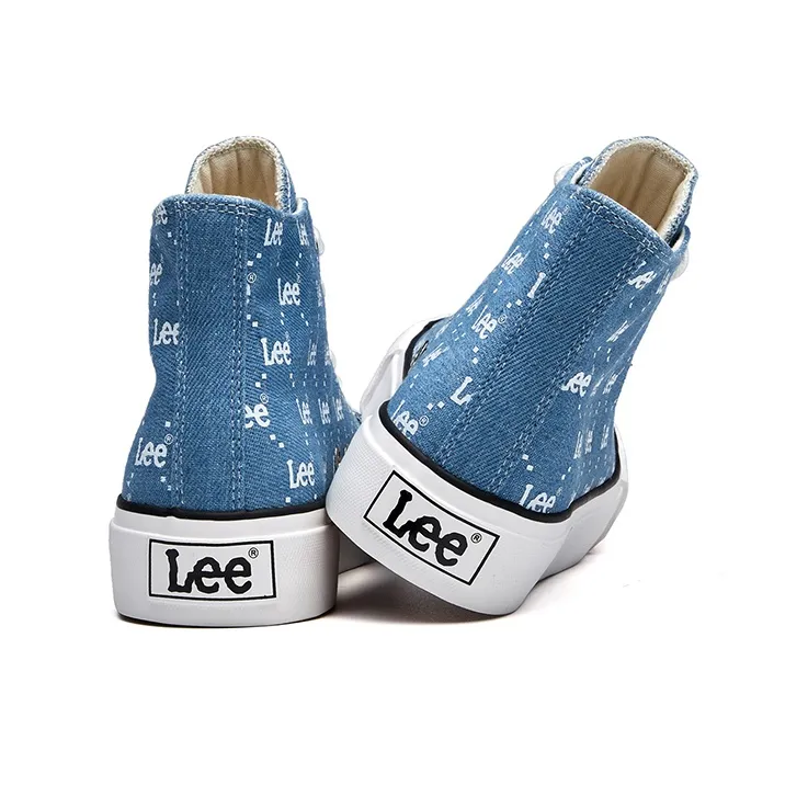 Lee Height Increasing Lightweight Breathable High Top Canvas Shoes Unisex Baby Blue-3