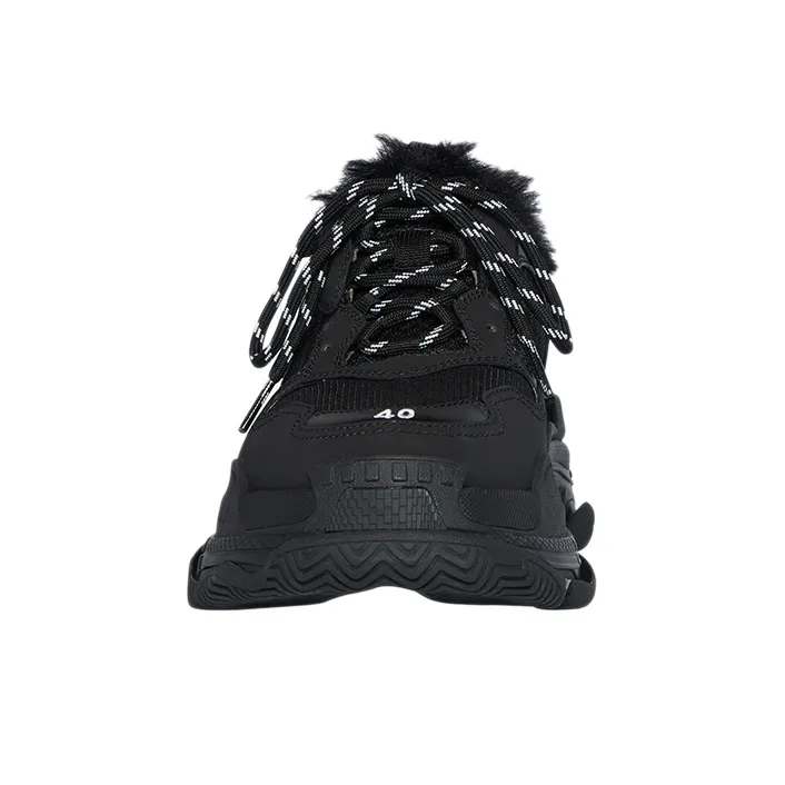 Balenciaga Triple S Fake Fur Black-2