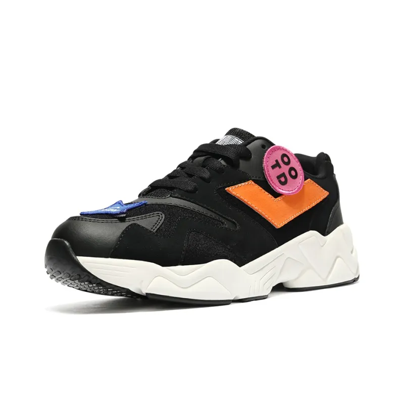 PONY Cushioning Low Top Chunky Sneakers Unisex Black-1