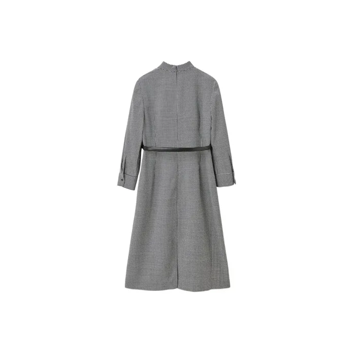 OVV Long Sleeved Dresses Women's Navy Blue Plaid A4-1