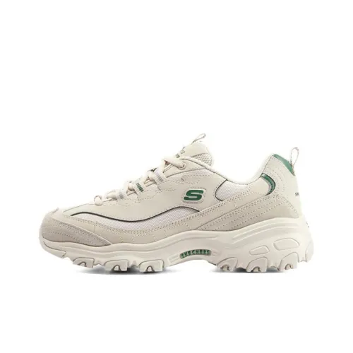 Skechers D'Lites 1.0 Chunky Sneakers Women's Low-Top Off White/Green