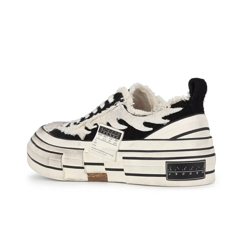 VESSEL G.o.p. Lows White Flame Durable Breathable Low Top Canvas Shoes Unisex White-3