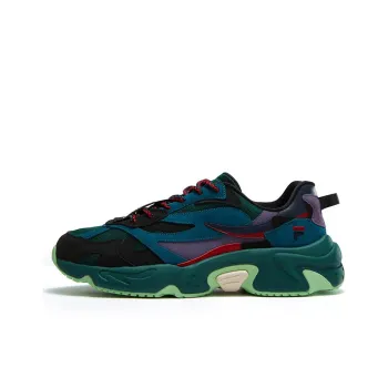 FACETASM x FILA FUSION RACCOON X FACETASM Slip Resistant Low Top Chunky Sneakers Men's Black Green