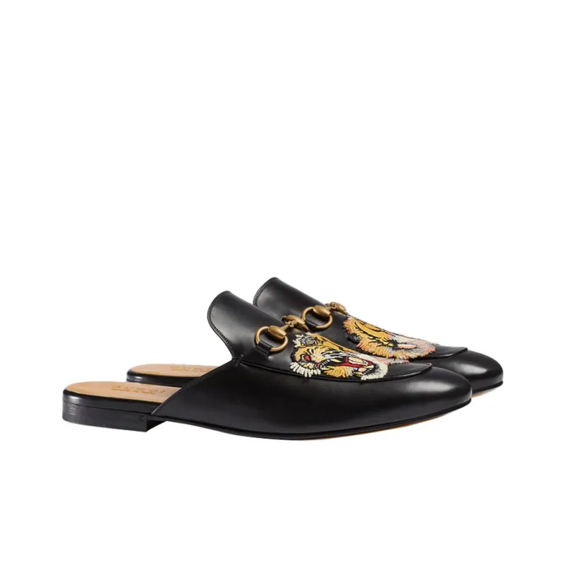GUCCI Princetown Wrap-toe Slippers Flat Men's Black-2