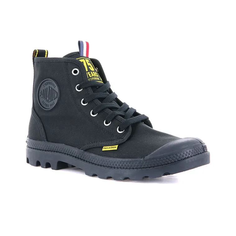 Palladium Pampa Hi Dare 75th Anti Slip And Wear Resistant Breathable High Top Canvas Shoes Unisex Black-2