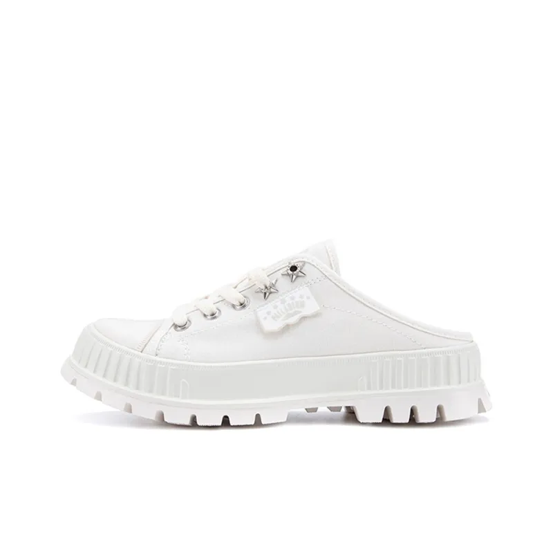 Palladium Anti Slip Wear Resistant Breathable Height Increasing Low Top Canvas Shoes Women's Star White Ivory-0